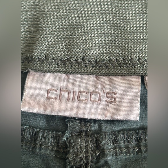 Chicos‎ Womens Pants straight ankle-length Size 2.5 (12/14) Green Pockets Button - Picture 13 of 16